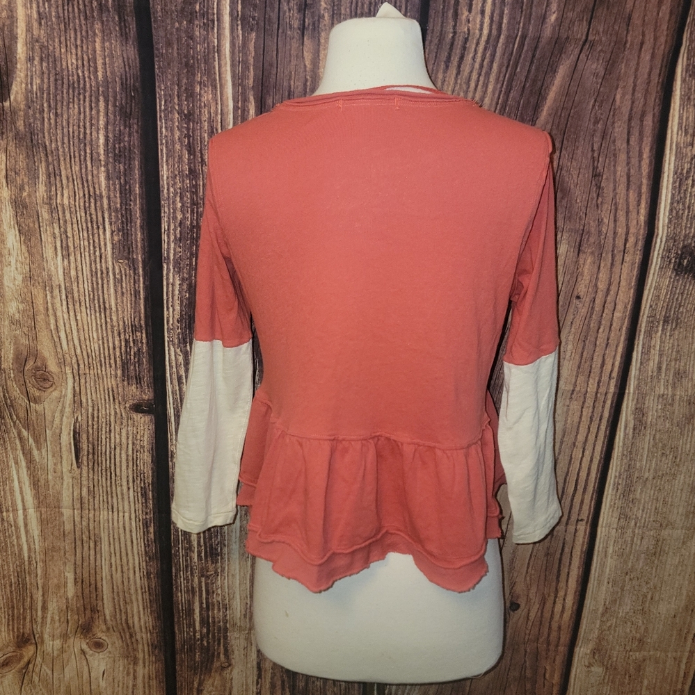We The Free By Free People Colorblock Top Size S Camelia Combo - Picture 4 of 10